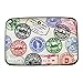 Metal ID Business and Credit Card Holder Hard Case Aluminum Wallet RFID Blocking (LightYellow Retro-Stamp)