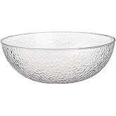 Lillian Collection Stunning Clear Plastic Round Hammered Bowl - 12" (1 Pc.) - Unique Textured Design - Perfect for Parties & Displays