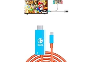 GKEAPZA Switch 2 Dock Station HDMI Cable Adapter 4K@60Hz 18Gbps 6.7ft PD 100W USB C to HDMI 2.0 Converter, Portable &Travel TV Connector Cord Compatible with Nintendo Switch 2/OLED/Nintendo Switch-Blue