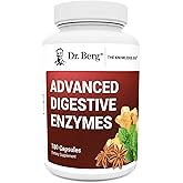 Dr. Berg Advanced Digestive Enzymes with Apple Cider Vinegar - Includes Digestive Health Ingredients Like Betaine Hydrochloride (HCI), Ginger Root & Peppermint Leaf - 180 Capsules
