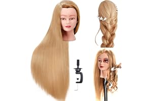 FABA Mannequin Head with Hair 26"-28" Doll Cosmetology Practice Braiding with Free Clamp Holder