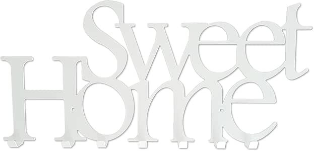 Perchero de Pared con 7 Ganchos Sweet Home Blanco: Amazon.es: Hogar