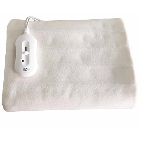 Mesa Living Elektrische Heizdecke Unterdecke XL 150 cm x 80 cm extra groß Wärmeunterbett Wärmedecke (Weiss)