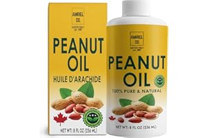 Pure Peanut Oil 8oz – All-Natural Cooking Oil for Frying, Sautéing, and Baking with Rich Flavor and High Smoke Point By Amrie