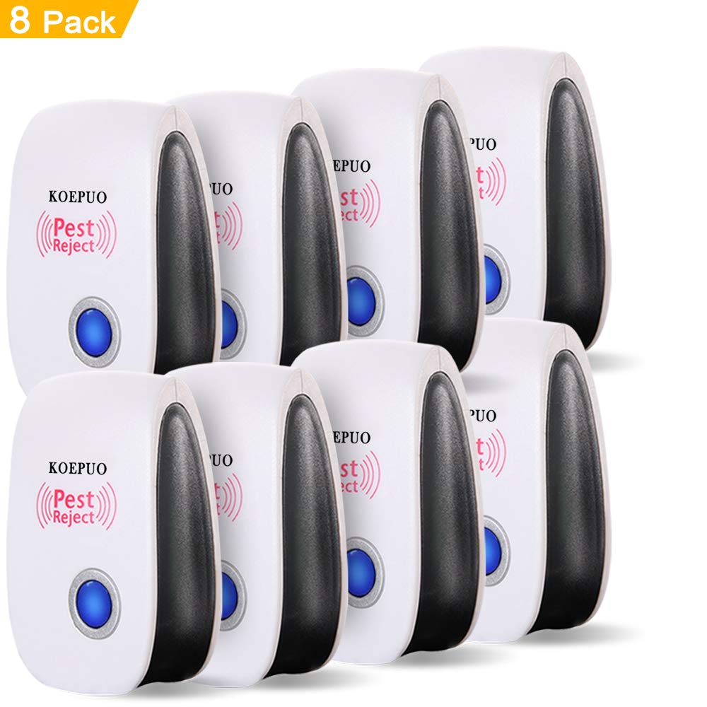 KOEPUO Ultrasonic Pest Repellent Plug In Pest Repeller Electronic Pest Control for Roaches, Bugs, Ants, Spiders, Fleas, Mice, Mosquitoes and Other Insects Rodents, Non-toxic Eco-Friendly (10 Pack)