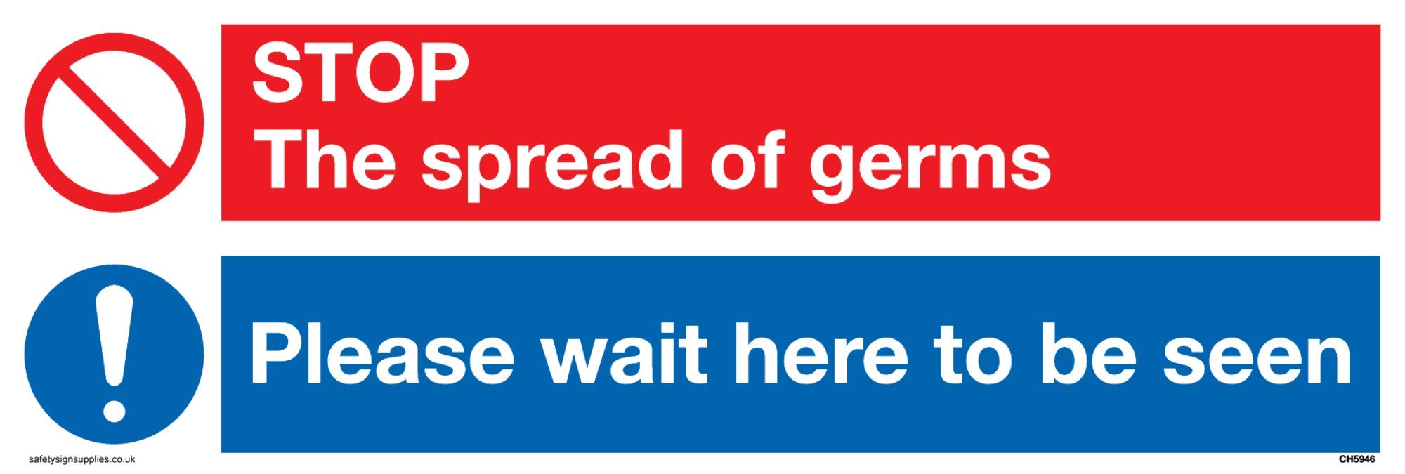 STOP germs PLEASE wait here to be seen sign - Vinyl/Sticker