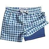 maamgic Boys Swim Trunks with Compression Liner 4-Way Stretch Quick Dry Bathing Suit Toddler Beach Shorts