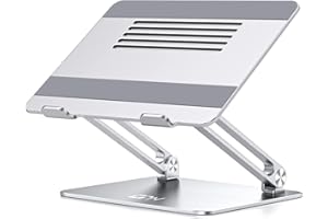 Laptop Stand, EPN Ergonomic Portable Laptop Riser Adjustable Height Laptop Holder with Non-Slip Silicone, Aluminium Alloy Com