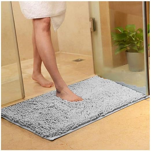 Ravcon Bathroom Rugs Chenille Plush Bath Rug Non Slip Machine Washable Bath Mats Water Absorbent Dry Fast Rugs Shaggy Bathroom Mat Soft Microfibers Carpet 20 X 32inch Yellow Bath Rugs