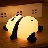 Rechargeable Cute Panda Night Light, 3 Level Dimmable Nursery Nightlight with Timer, Silicone Light Cute Animal Night Lamp for Breastfeeding Toddler Baby Kids Decor, Squishy Lamps Holiday Panda Gifts