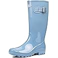 DKSUKO Women's Tall Rain Boots Garden Boots Waterproof Wellington Rubber Boots