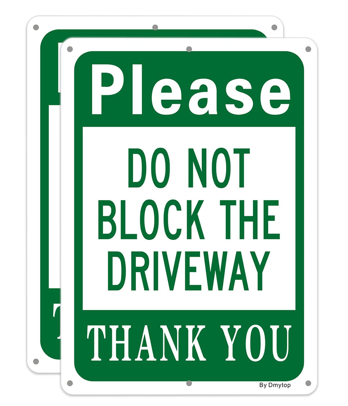 "Please Do Not Block The Driveway" Sign, No Parking Metal Sign | 25 X 18CM Reflective Aluminum, Easy Mounting, Rust-Free/Fade Resistance, UV Protected,2 Pack