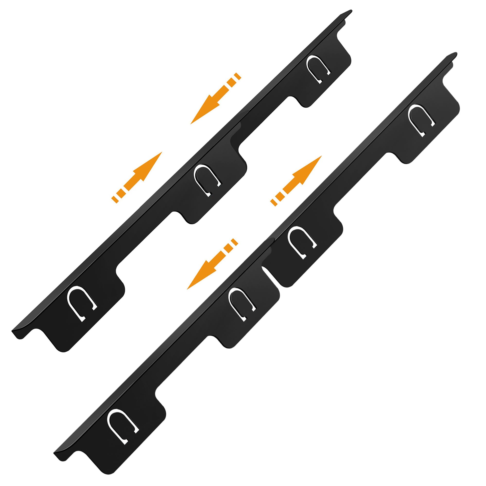 VANROUG 4PCS Stove Gap Covers Stainless Steel, Range Trim Kit, Kitchen Stove Counter Gap Cover, Stove Counter Gap Covers, Stove Gap Filler Retractable Length 13.8" to 27.5" (Black)