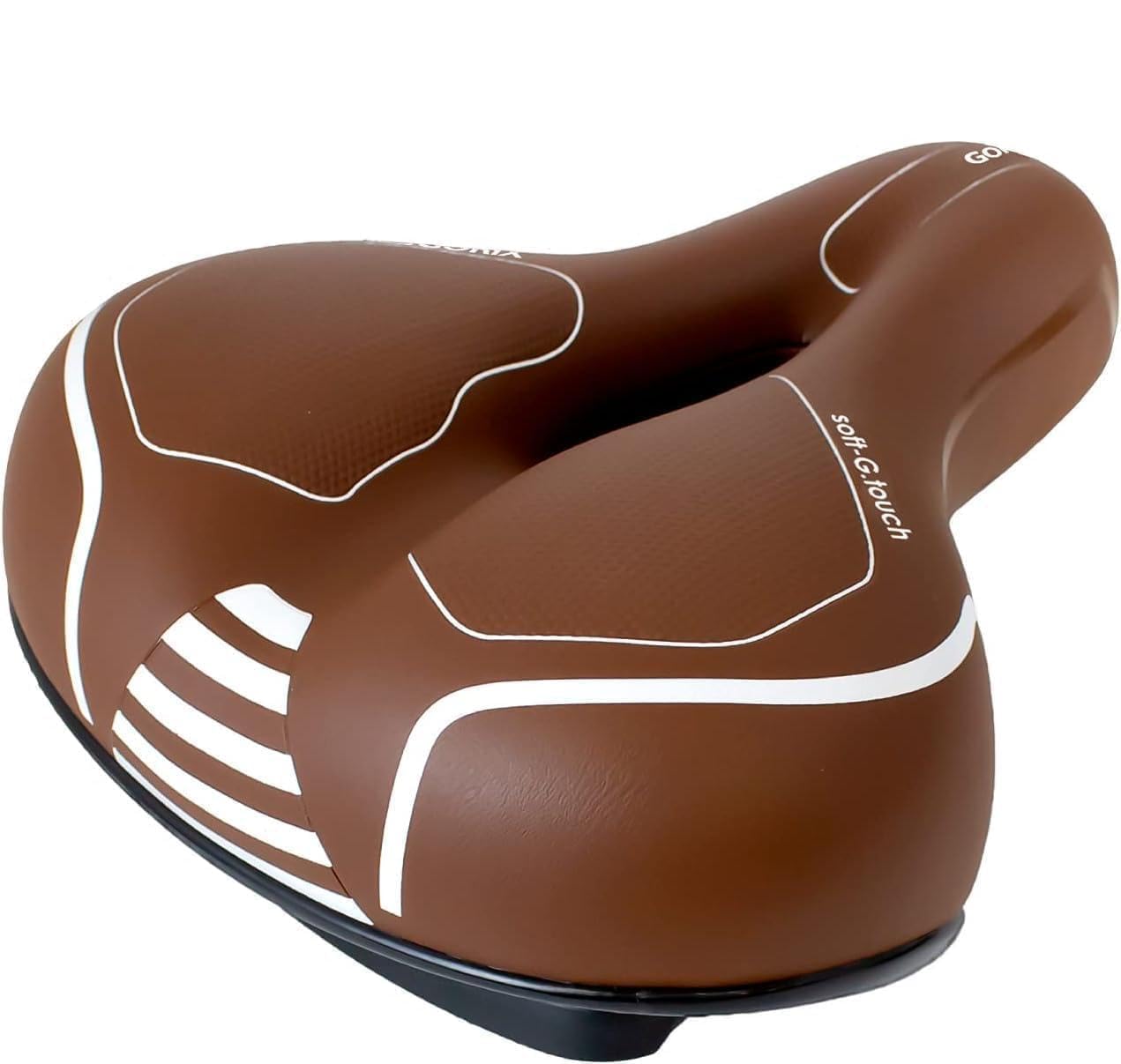 GORIX Bike Thick Cushion Saddle Seat Comfortable Cushion with Rail Road Bicycle for Men and Women (GX-C118) (Brown)