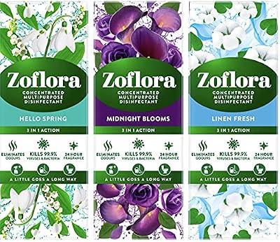 Zoflora 12 x 120ml Floral Assortment Disinfectant Linen Garden Bouquet Lavender