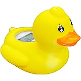 ZSquared Accessories Baby/Infant Bath Floating Toy Water Duck Safety Thermometer with Temperature Warning (Lady Duck)