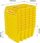 The Workplace Depot Plastic Picking Bins Semi Open Fronted Stackable Yellow view 7