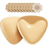 HREQZUT Push up Sticky Bra Pads Inserts, Double Sided Invisible Lift Adhesive Boob Breast Inserts, Women Stick on Bra