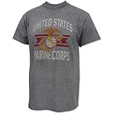 Armed Forces Gear Men's US Marines Vintage Basic Short-Sleeve T-Shirt - Licensed United States Marine Corps Shirts for Men