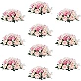 Inweder Flower Balls Centerpieces for Tables: 10 PCS Pink Flowers for Centerpieces Floral Arrangements Centerpiece for Wedding Party Celebration Home