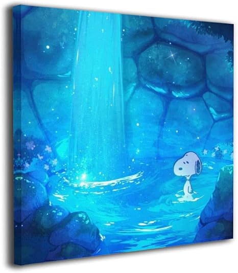 Amazon アートパネル スヌーピー 月夜 ポスター 壁掛け おしゃれ 玄関 画布 寝室 贈り物 フレーム装飾画 風景画 マルチサイズ インテリア 正方形 新年飾り 木枠セット 30 30cm 40 40cm 50 50cm 置物 オブジェ オンライン通販