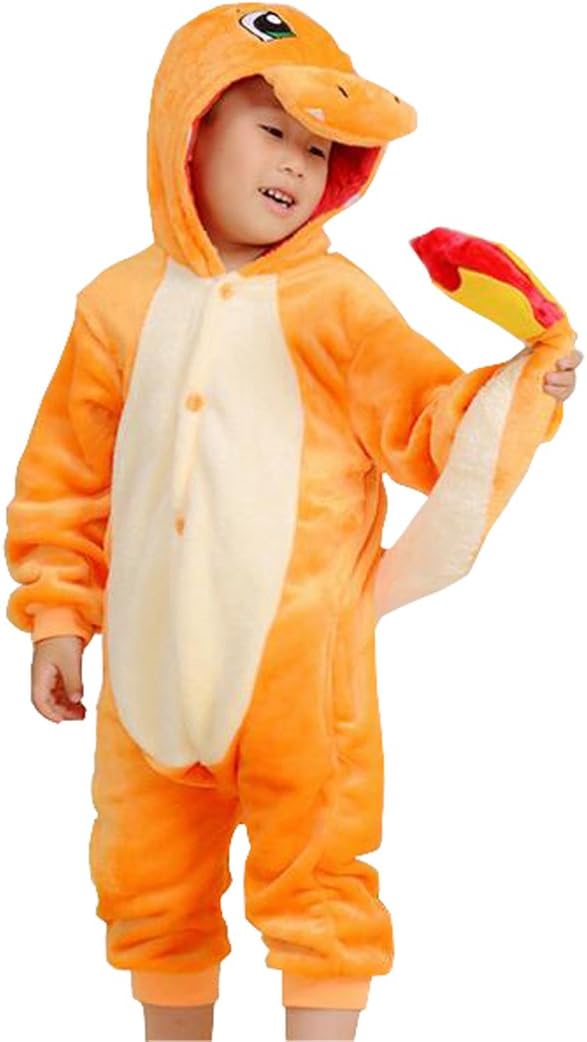 Kids Cartoon Onesies Pajamas Children's Unisex Cosplay Costume Sleepwear Charmander