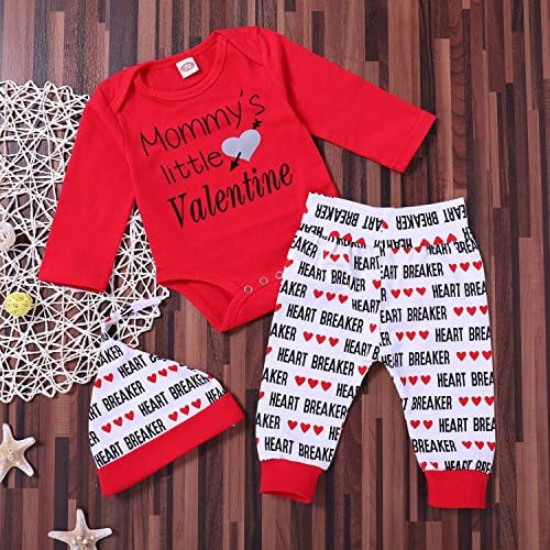 Giwawa 4Pcs Outfit Set Baby Boy Mommy's Little Valentine Romper With Sock