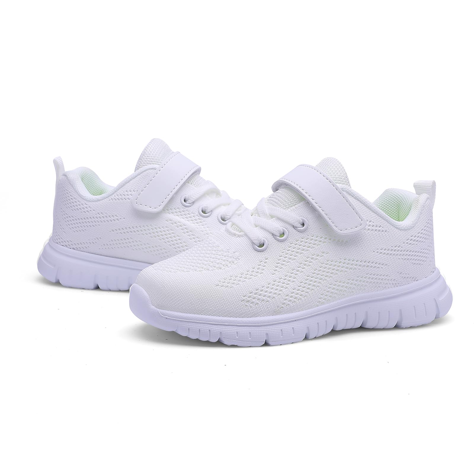 Qciplr Turnschuhe Jungen Mädchen Sportschuhe Laufschuhe Mesh Atmungsaktiv Hallenschuhe Tennisschuhe Leicht Outdoor Fitness Sneaker Weiß 35EU 6