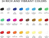 KOLOR KINGDOM 24 Colour Acrylic Paint Set with 3 Brushes 12ml Posca Style view 4