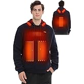 Sverlay Heated Hoodie for Women Men with Battery 7.4V 12000mAh, Unisex Pullover Heated Sweatshirt