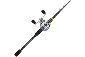 Sougayilang Baitcaster Fishing Rod and Reel Combo, Ultra Light Baitcasting Fishing Reel for Travel Saltwater Freshwater and B