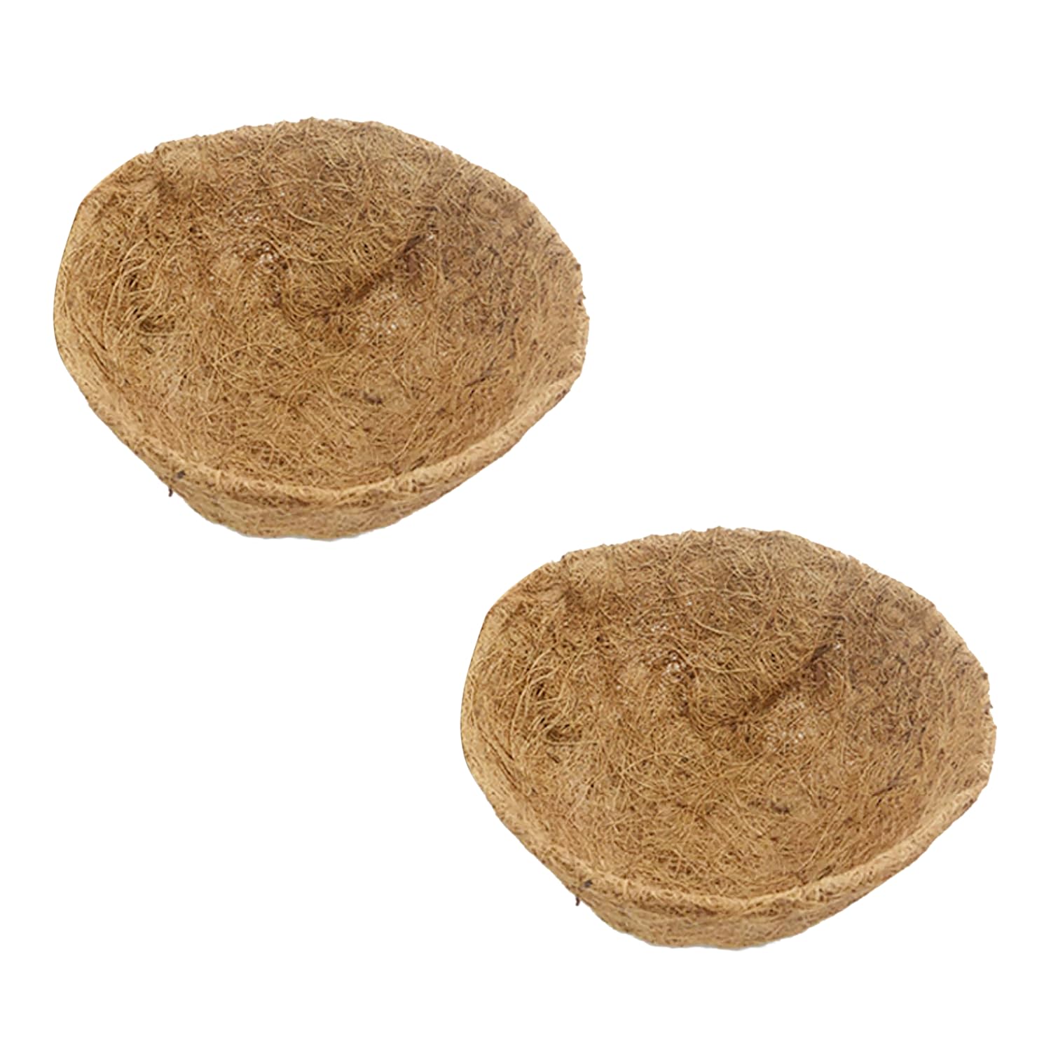 Pack of 2 Replaceable Coco Hanging Basket Liners Coir Planter Liner Round Coco Fiber Liner for Hanging Basket Pre-formed Thick Plant Basket Liner for Home Garden Plant Flowers Vine Pot (16 Inch)