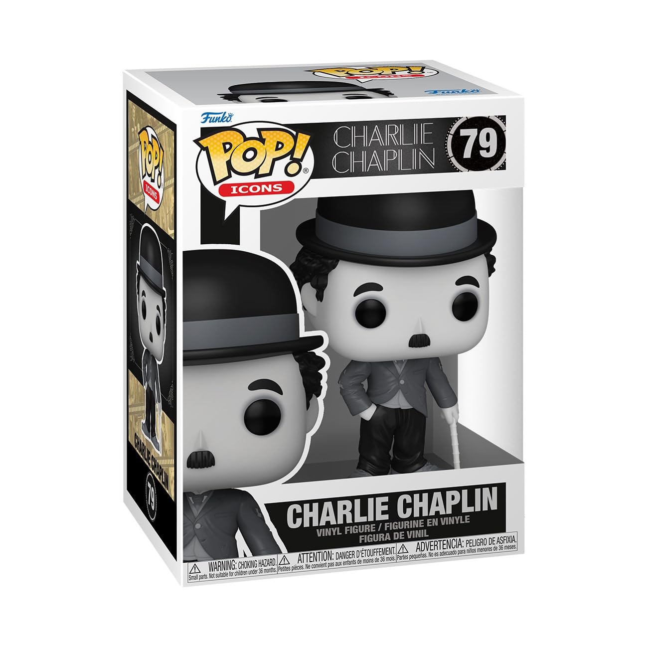 Funko Pop! Icons: Charlie Chaplin - Vinyl Collectible Figure - Gift Idea - Official Merchandise - Toy for Children and Adults - Movies Fans - Model Figure for Collectors and Display