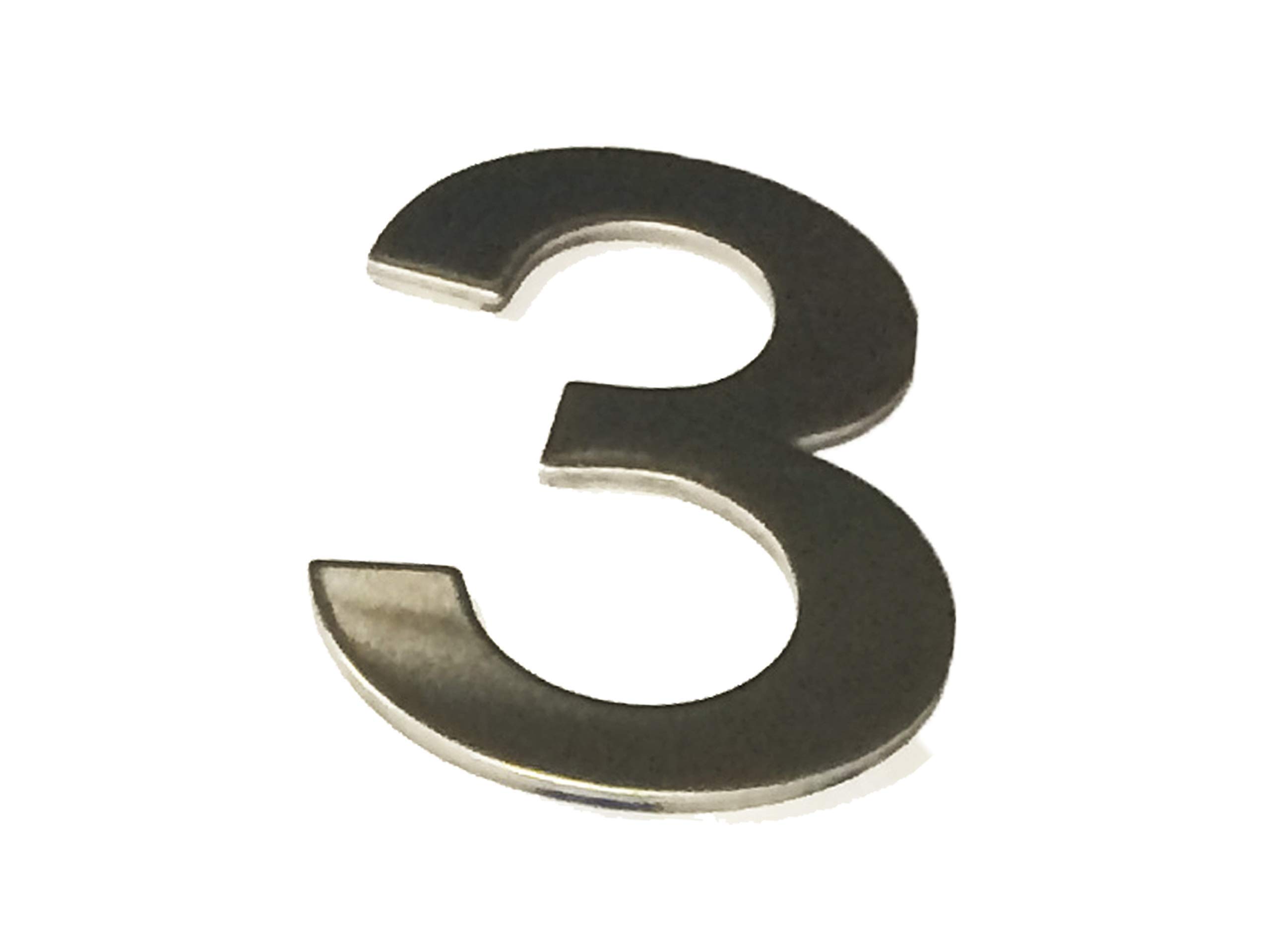 ASC Brushed Stainless Steel House Numbers Stick on 3M Adhesive 10cm Tall - 1 to 9999#(None)~(None)~3