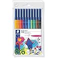 STAEDTLER Noris 326 WP10 Fibre Tip Pen in Wallet, Assorted Colours, Pack of 10