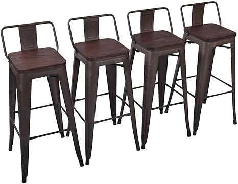 CLJ QWER Yongchuang 24"Barhocker aus Metall 4er-Set Barhocker mit