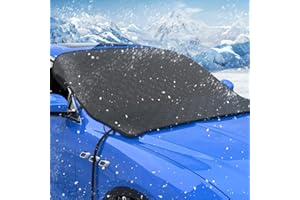 Windshield Cover for Ice and Snow, Windproof Cover thickened for Winter, Anti-frost car windshield cover,with sturdy fixed ro