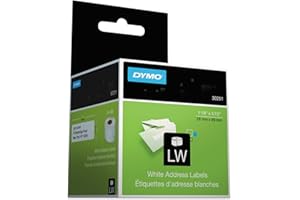 DYMO LW Mailing Address Labels for LabelWriter Label Printers, 1-1/8" x 3-1/2" (28 x 89 mm) Stickers, Black Print, White Labe