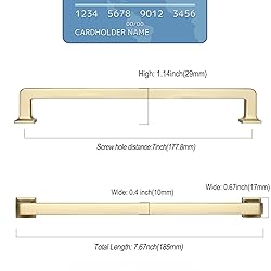 9BUILD 6 Pack 7 Inch Cabinet Handles Brushed Brass