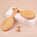 Huluwa Hair Brush Massage Brush Comb Natural Wood Beech Handle, Wooden Bristles Hairbrush, Circular Tooth
