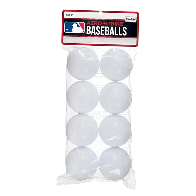 Franklin Sports. AeroStrike Plastic Baseballs Pack of 8
