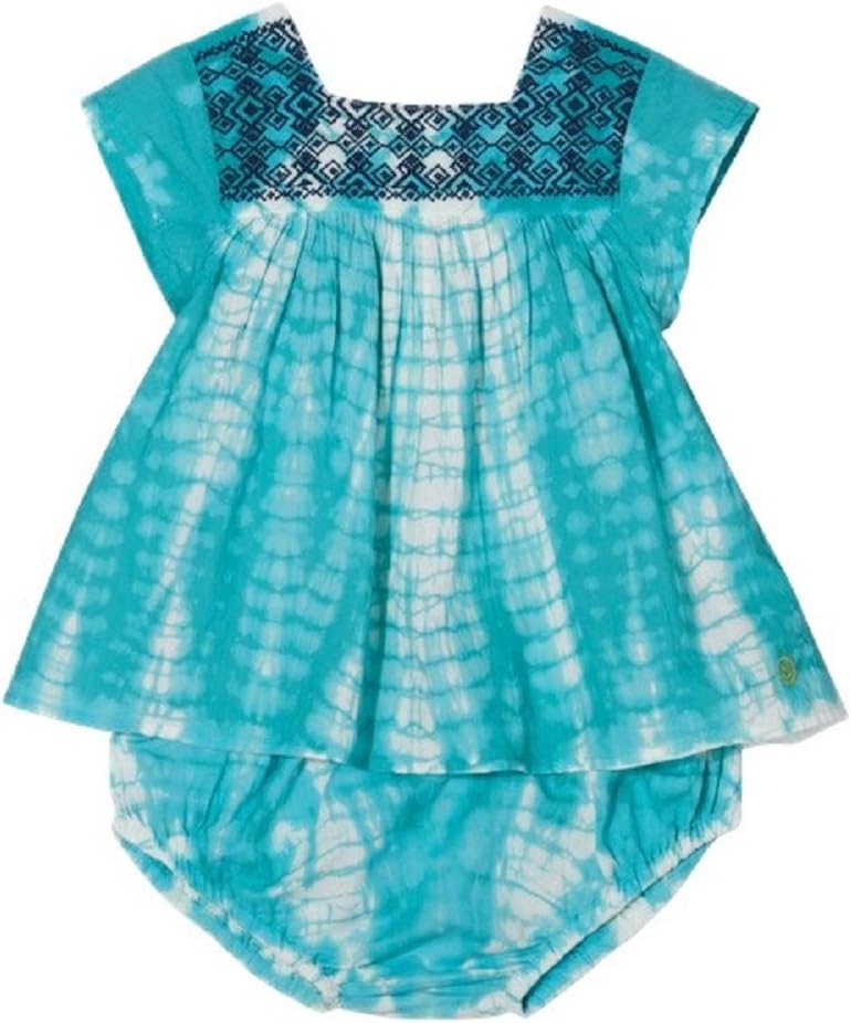 Happy by Pink Chicken Blue Tie Dye A Line Toddler Dress (12-18)