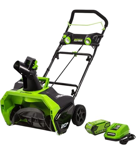 Greenworks 20-Inch 40V Cordless Brushless Snow Thrower, Battery