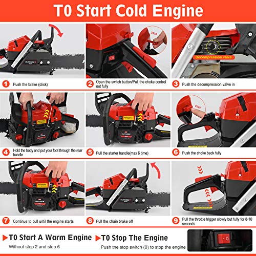 HUYOSEN PRO Professional Gas Chainsaws 65cc 2Stroke Gas Powered Chain