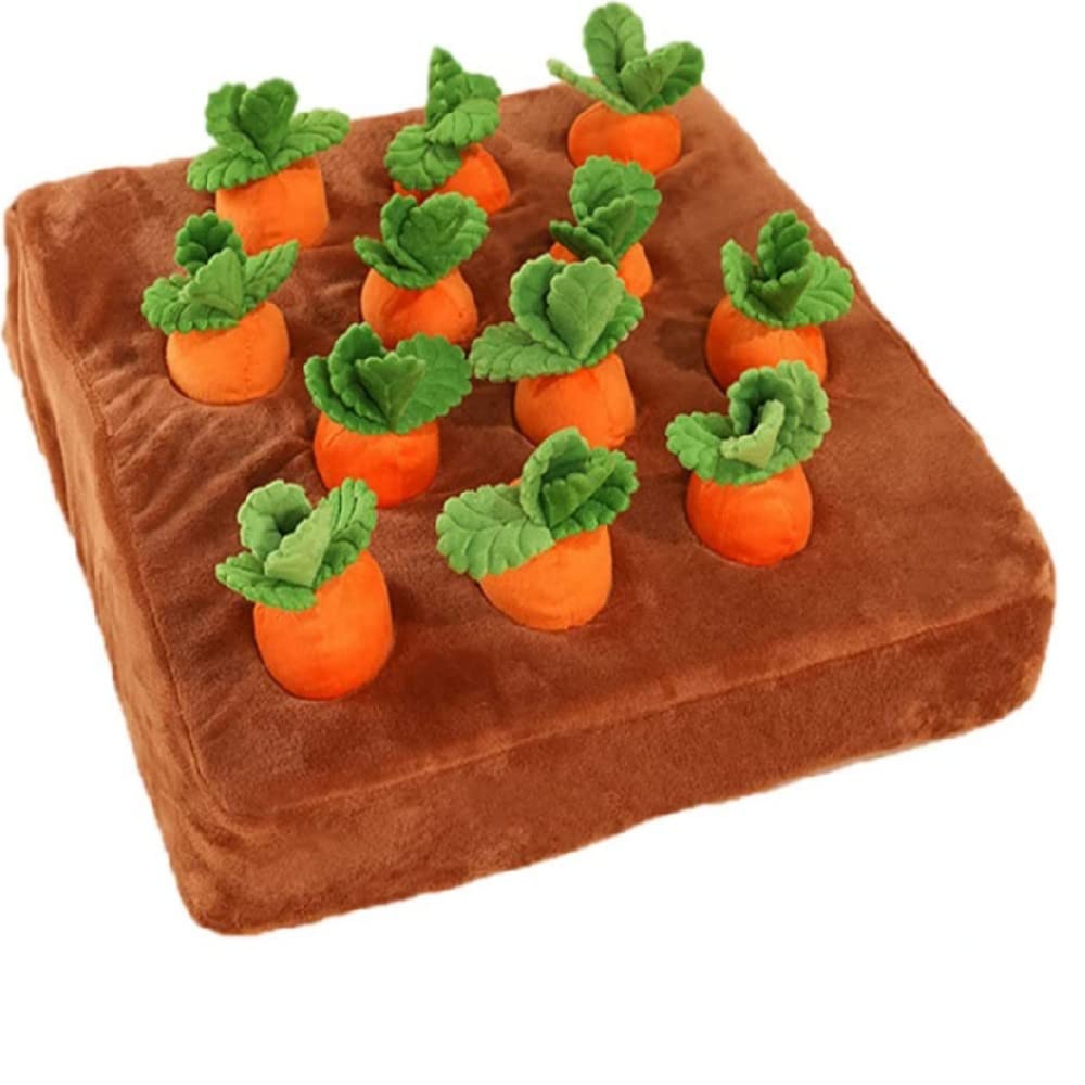 KOMUNJ Intelligence Dog Toy Interactive Plush Carrot Sniffing Rug Chew & Children's Toy Sniffing Training Stress Relief Pet Puzzle Game