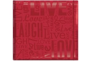 MBI MCS Expressions Collection Live Laugh Love Expandable 10-Page Scrapbook Album with 12 x 12 Inch Pages, 13.5 x 12.5 Inch, Red