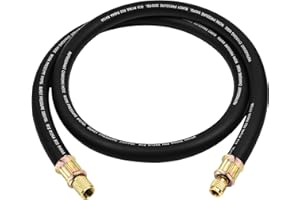 ELYASPEDY Upgrade Version 1/2" Internal Diameter High-Flow Vacuum Certified Refrigerant Hose,3/8" to 1/4" Fittings,20 Microns Vacuum,Faster HVAC Evacuation and Recovery,6-Feet,Black