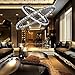 Chandeliers Neutral Light Crystal Chandelier Led Ceiling Light with Two Oval Rings(40+60cm) for Dining Room, Living Room, Bedroom Study Room