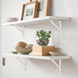 HAOCHEN 8 Piece Heavy Duty Shelf Brackets 9.84x6.29 White Iron 90 Degree view 6
