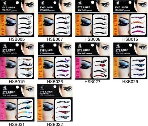 DH LLC 40pairs Different Mix Eye Liner Tattoos Sticker - Total 10bags, 4 Different Styles in Each Bag Makeup Tools for Fancy Ball Cosplay Shows,etc.